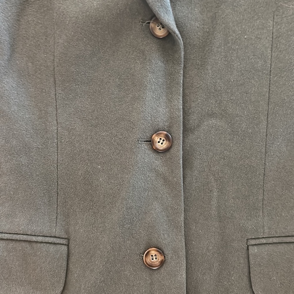 LL Bean Womens Green Wool/Cashmere Blazer Size 10R - Picture 5 of 11